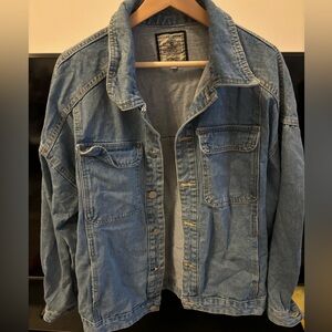 denim jacket medium unisex, 75%cotton, Simple Basic Jean Jacket, Size M